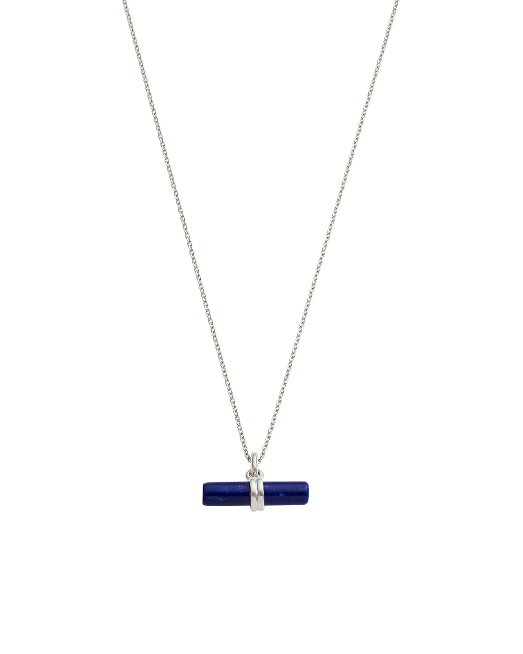 LAPIS T-BAR NECKLACE (STERLING SILVER)