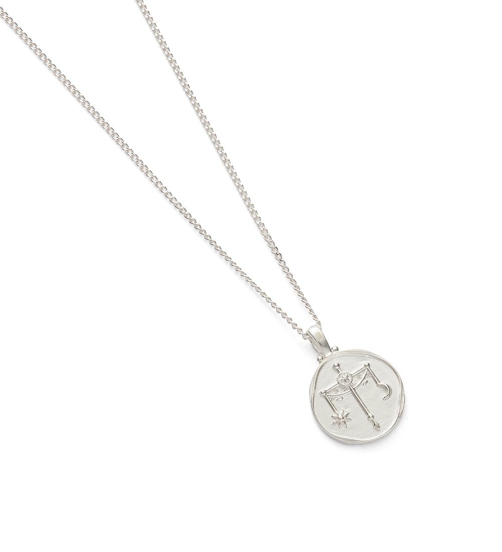 LIBRA ZODIAC NECKLACE (STERLING SILVER) IMAGE 3