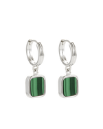 MALACHITE HOOPS (STERLING SILVER) IMAGE 1