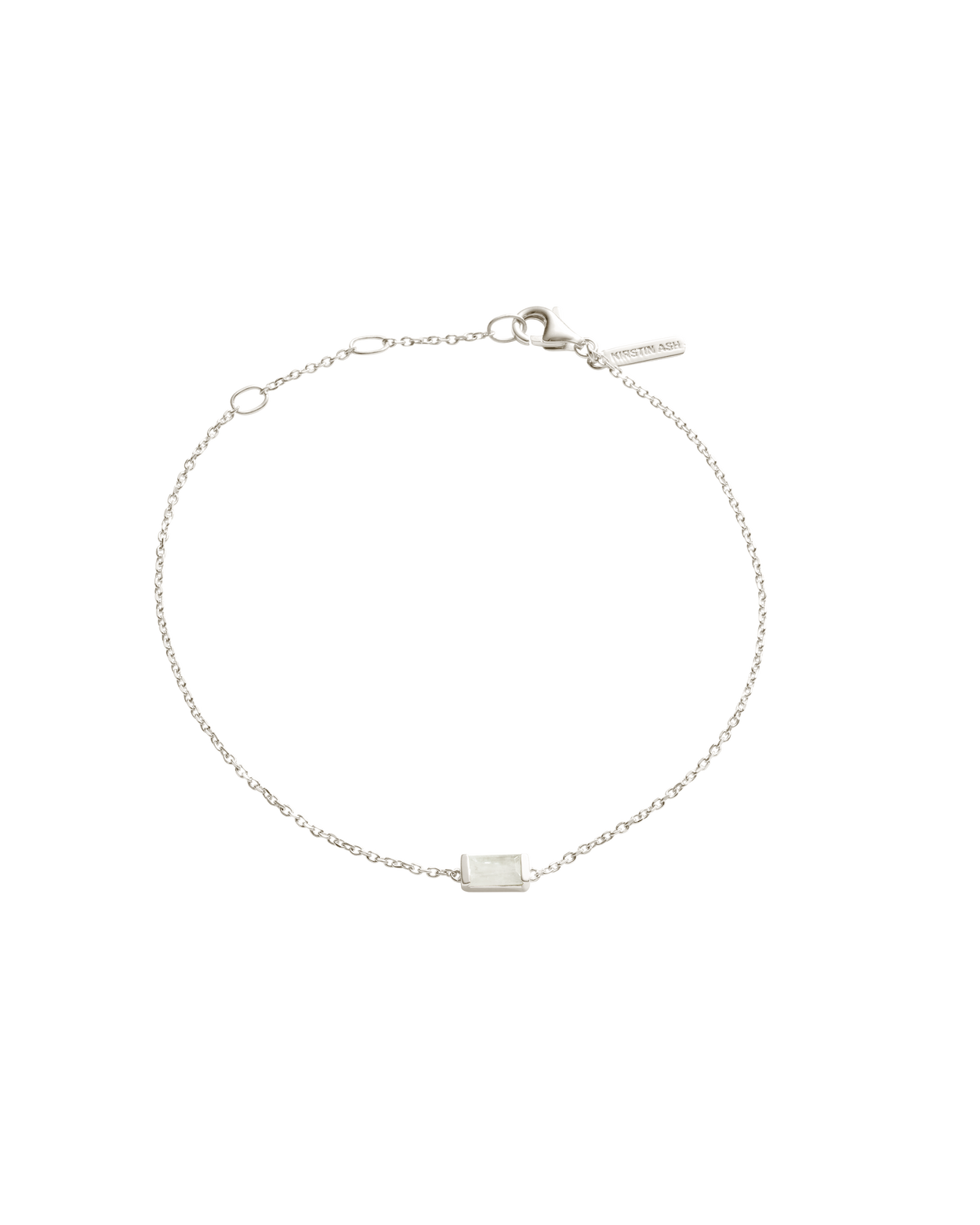 BAGUETTE BIRTHSTONE BRACELET (STERLING SILVER)