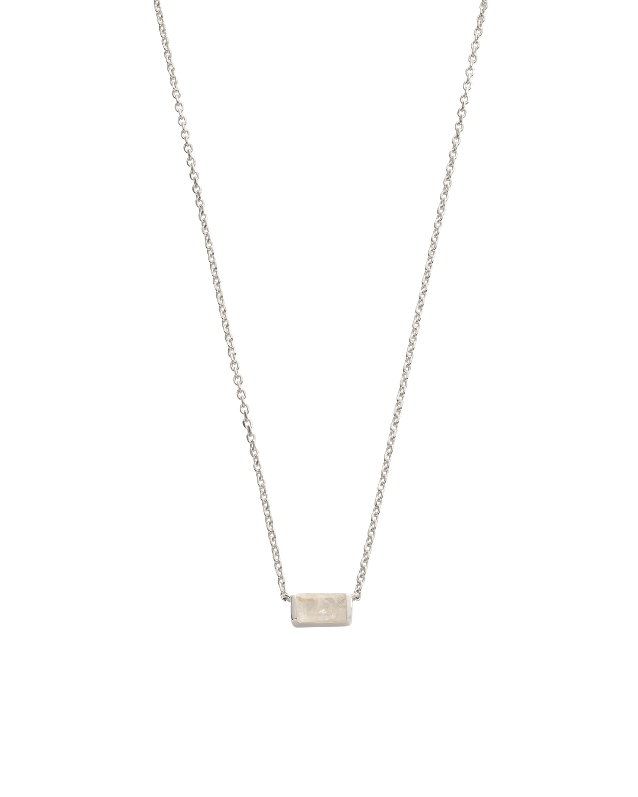 BAGUETTE BIRTHSTONE NECKLACE (STERLING SILVER) IMAGE 13