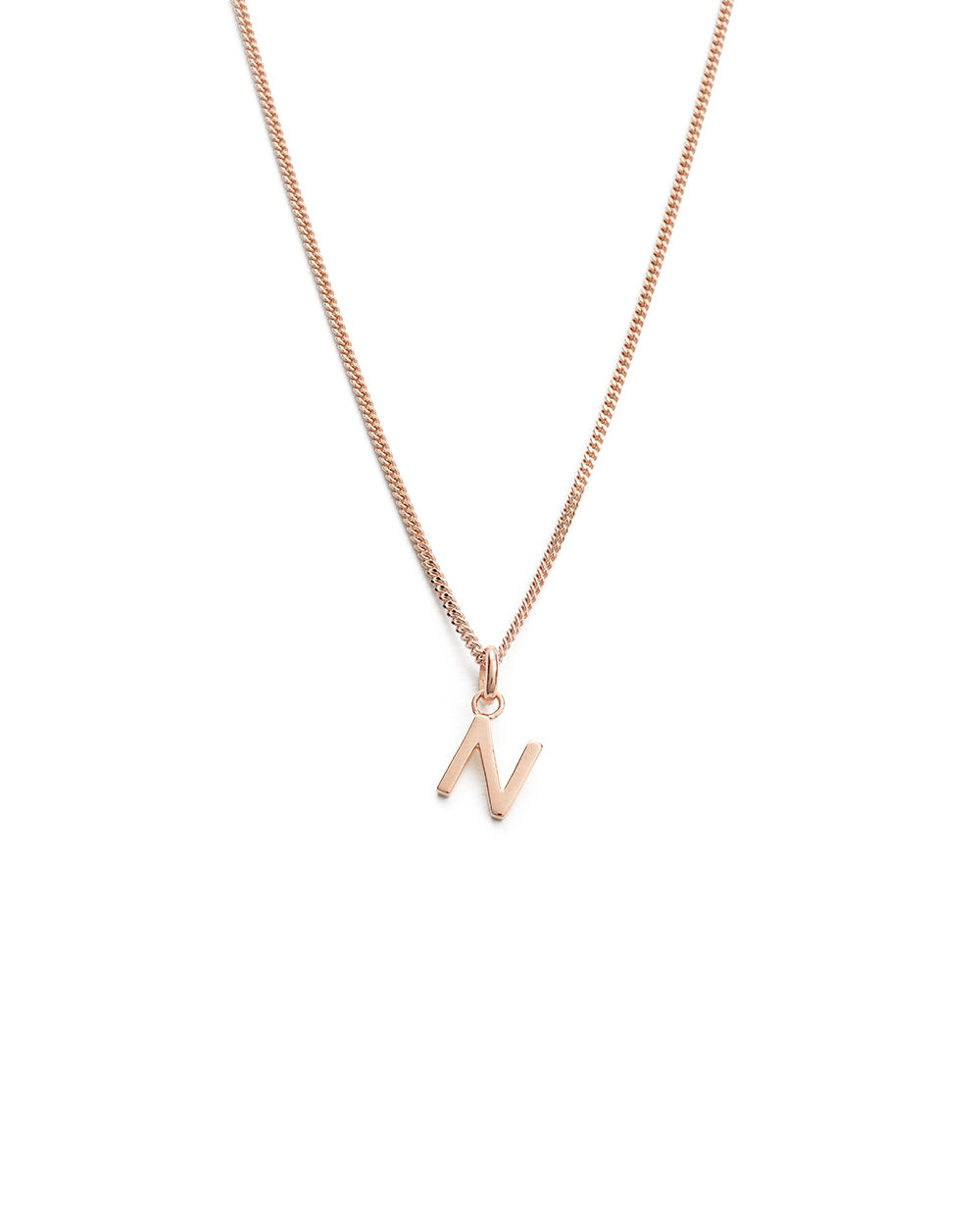 OUTLINE INITIAL NECKLACE A-Z (18K ROSE GOLD VERMEIL)