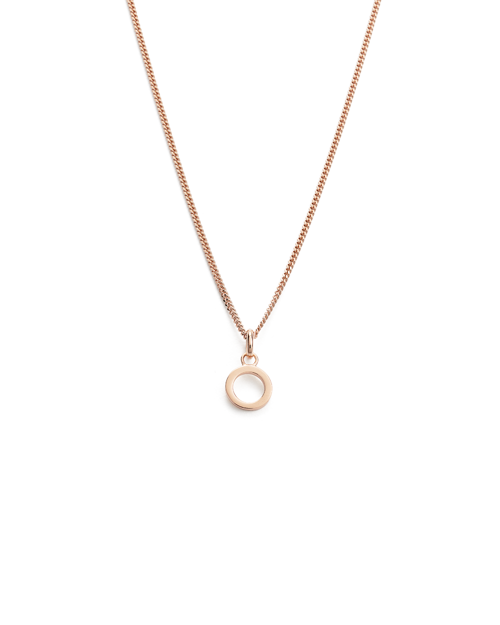 OUTLINE INITIAL NECKLACE A-Z (18K ROSE GOLD VERMEIL)