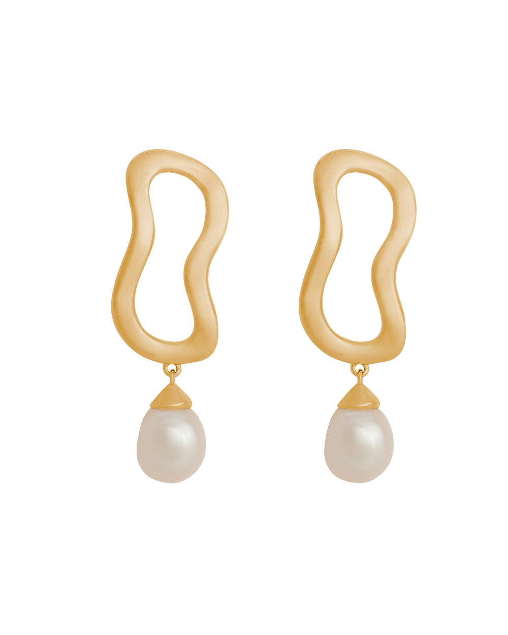 ONDA PEARL EARRINGS (18K GOLD PLATED) IMAGE 1