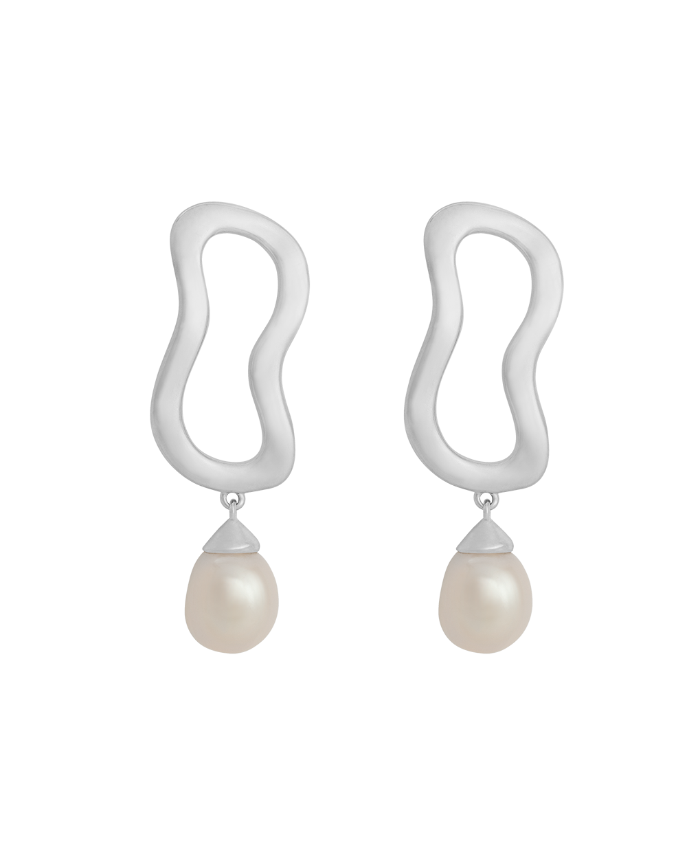 ONDA PEARL EARRINGS (STERLING SILVER) IMAGE 1