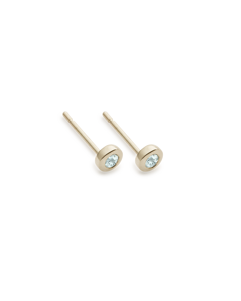 PETITE BIRTHSTONE STUDS (9K GOLD) IMAGE 4