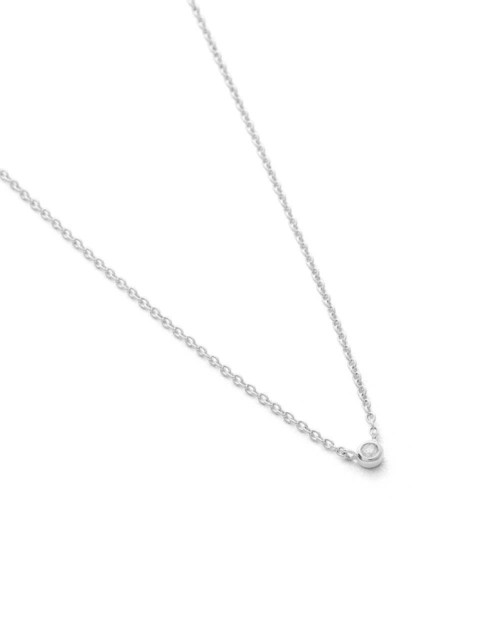 PETITE DIAMOND NECKLACE (STERLING SILVER) IMAGE 4