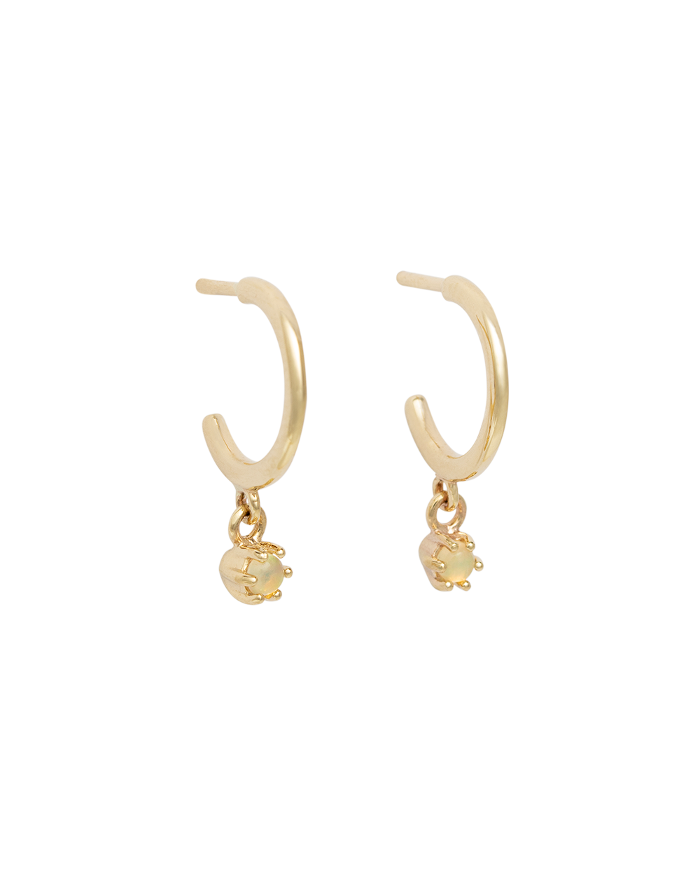 PETITE OPAL HOOPS (GOLD) IMAGE 1