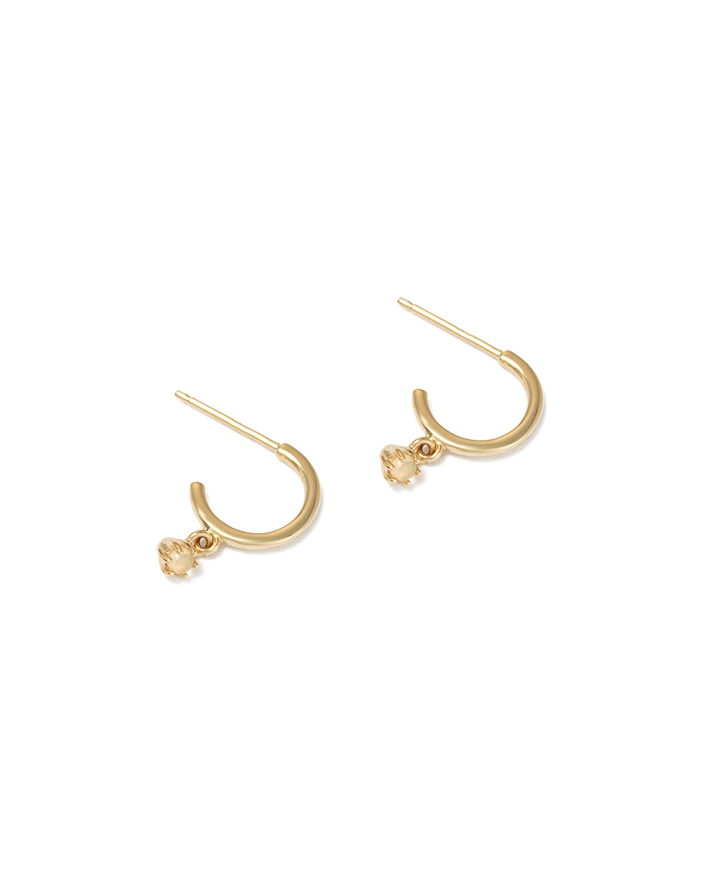 PETITE OPAL HOOPS (GOLD) IMAGE 4