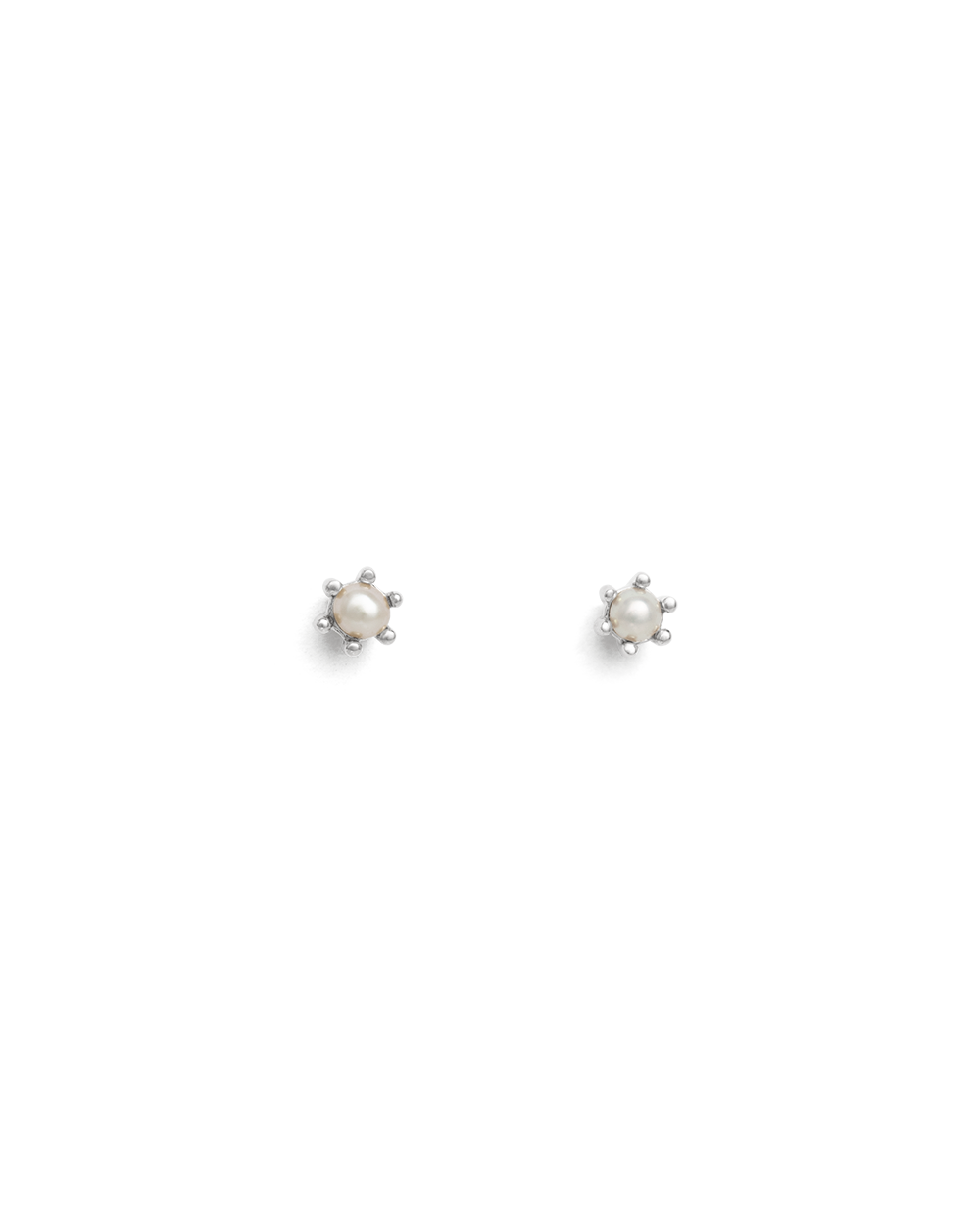 PETITE PEARL STUDS (STERLING SILVER) IMAGE 1