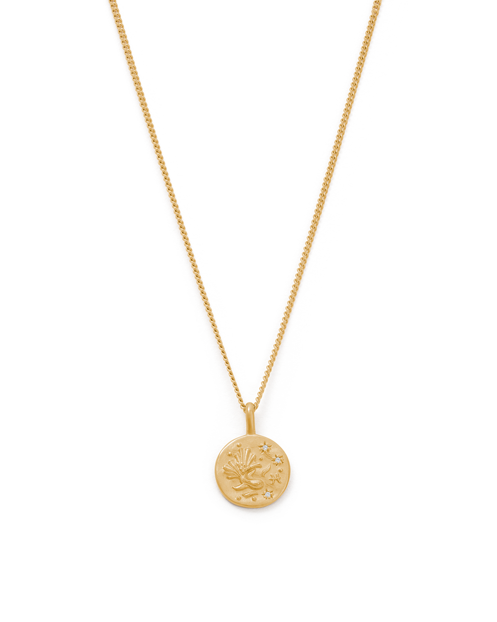 PISCES PETITE ZODIAC NECKLACE (18K GOLD VERMEIL)