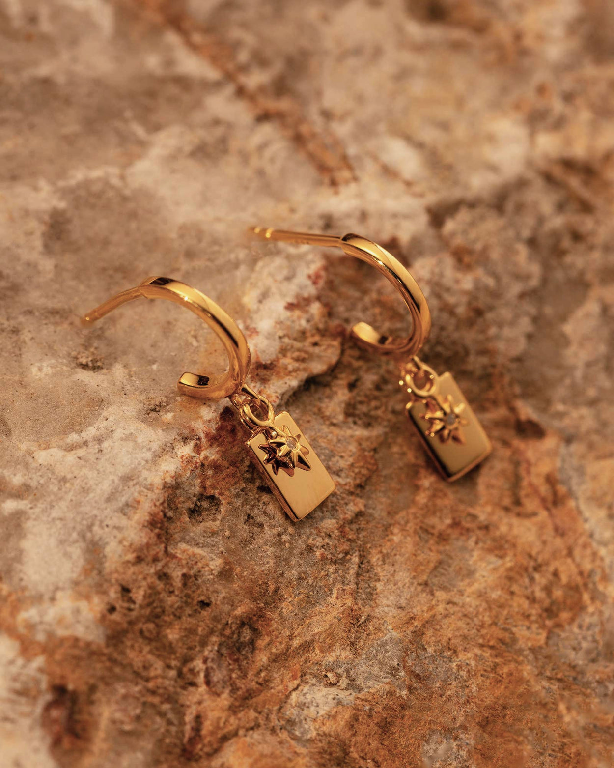 GUIDING STAR HOOPS (18K GOLD PLATED) IMAGE 4