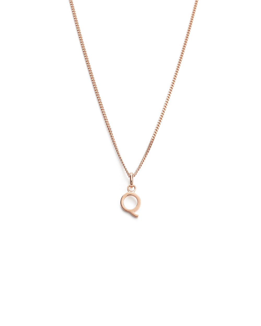 OUTLINE INITIAL NECKLACE A-Z (18K ROSE GOLD VERMEIL)