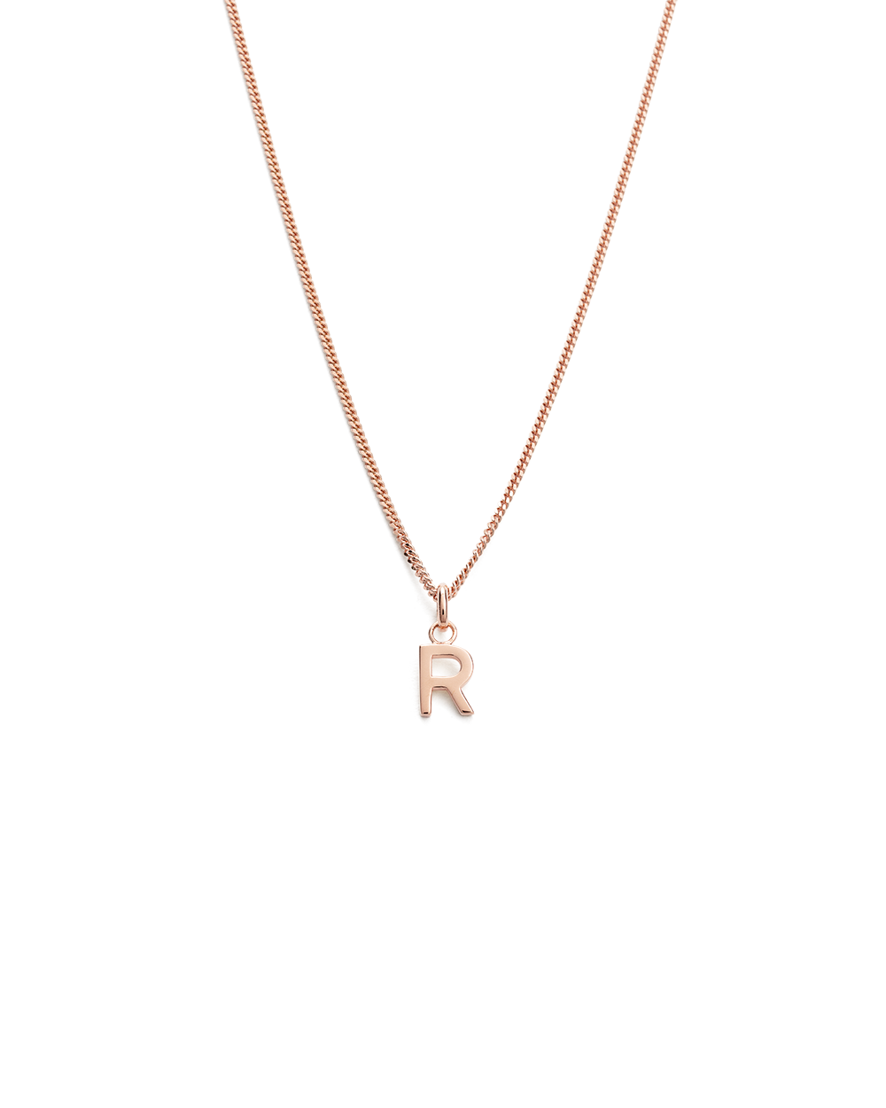 OUTLINE INITIAL NECKLACE A-Z (18K ROSE GOLD VERMEIL)