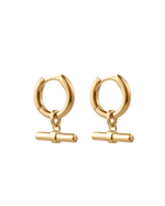 RHYTHM T-BAR HOOPS (18K GOLD PLATED)
