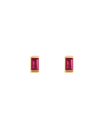 BAGUETTE BIRTHSTONE STUDS (18K GOLD PLATED)