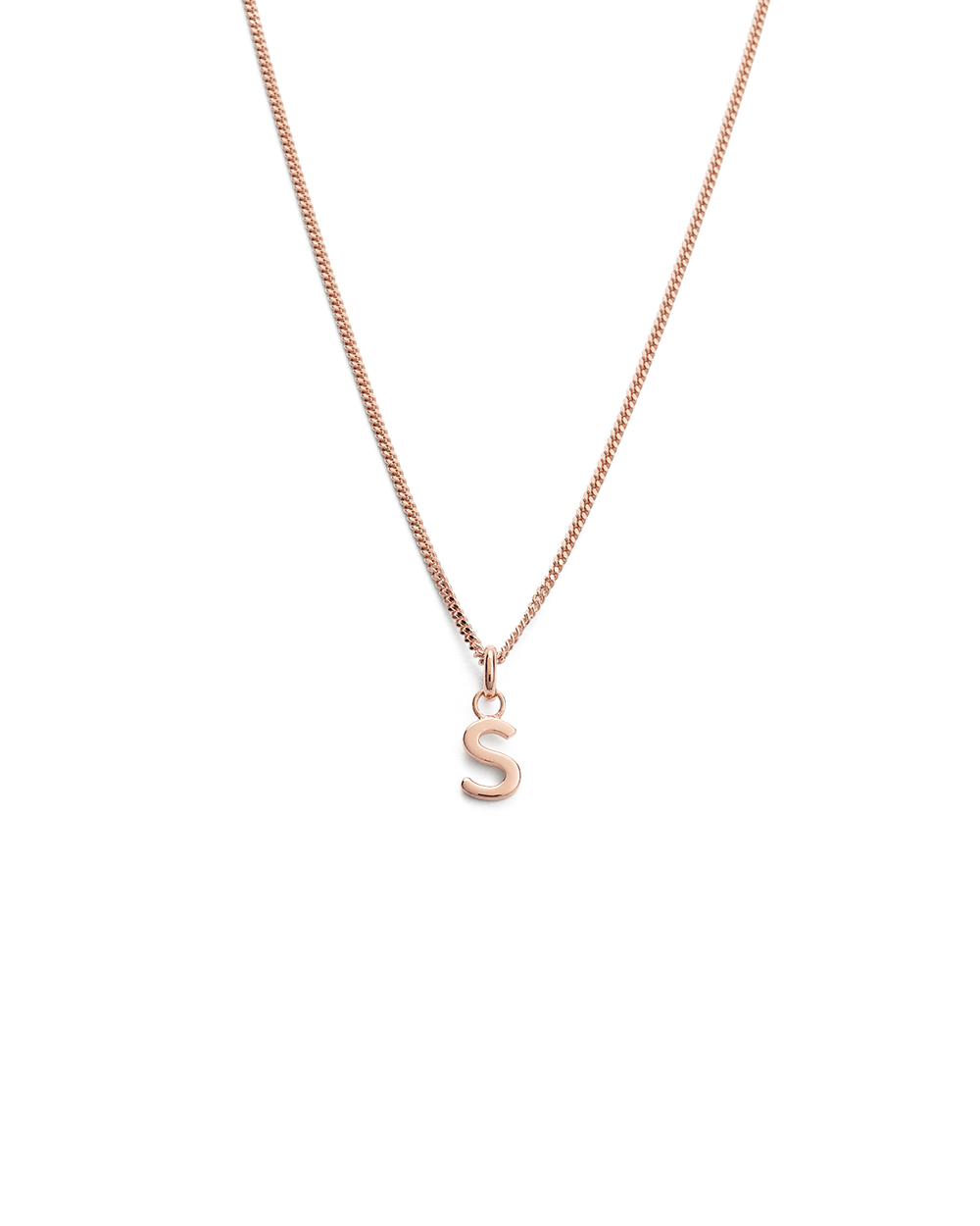 OUTLINE INITIAL NECKLACE A-Z (18K ROSE GOLD VERMEIL)