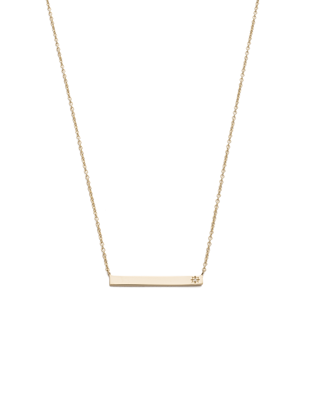 SENTIMENT DIAMOND BAR NECKLACE (9K GOLD) IMAGE 1