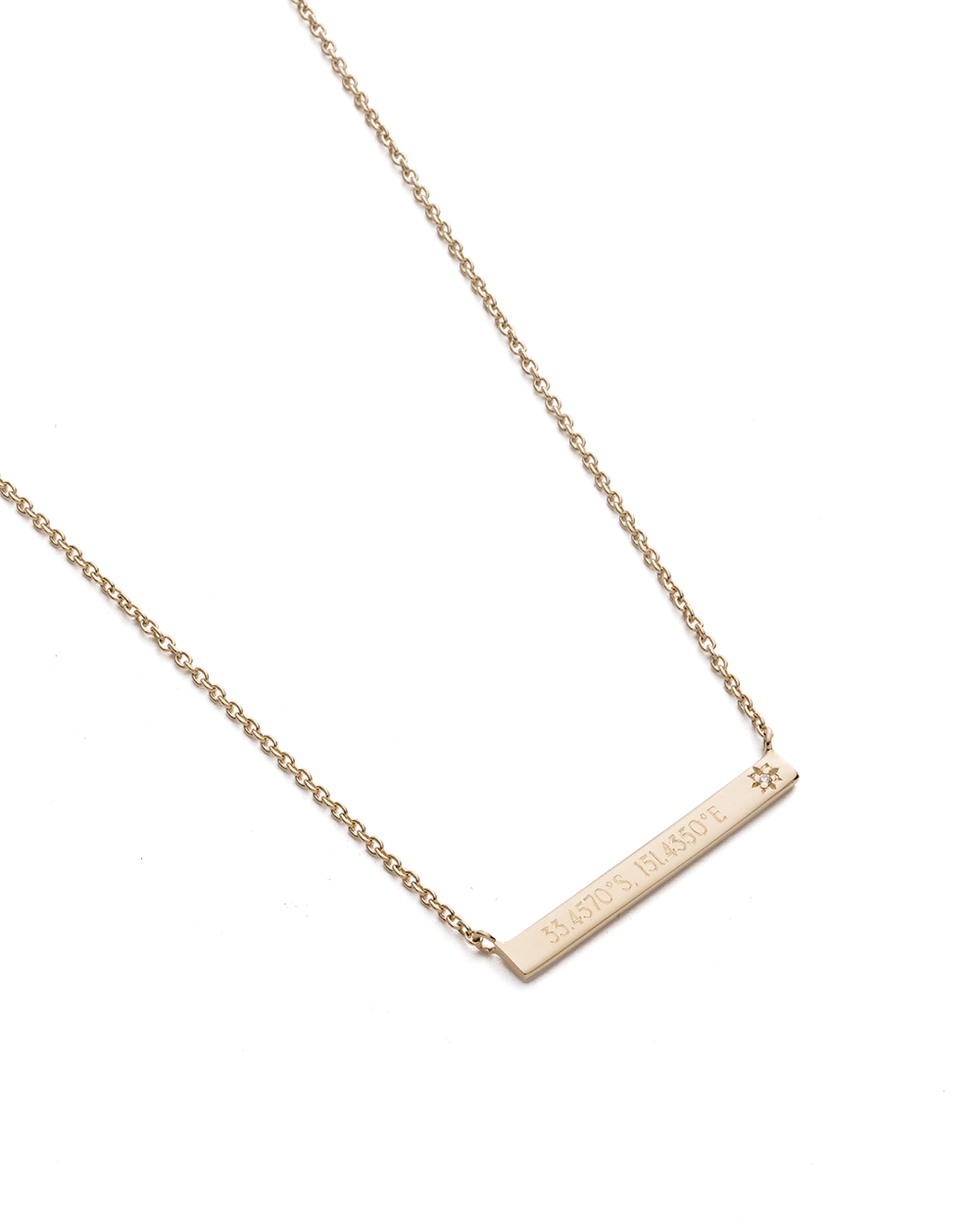 SENTIMENT DIAMOND BAR NECKLACE (9K GOLD) IMAGE 4