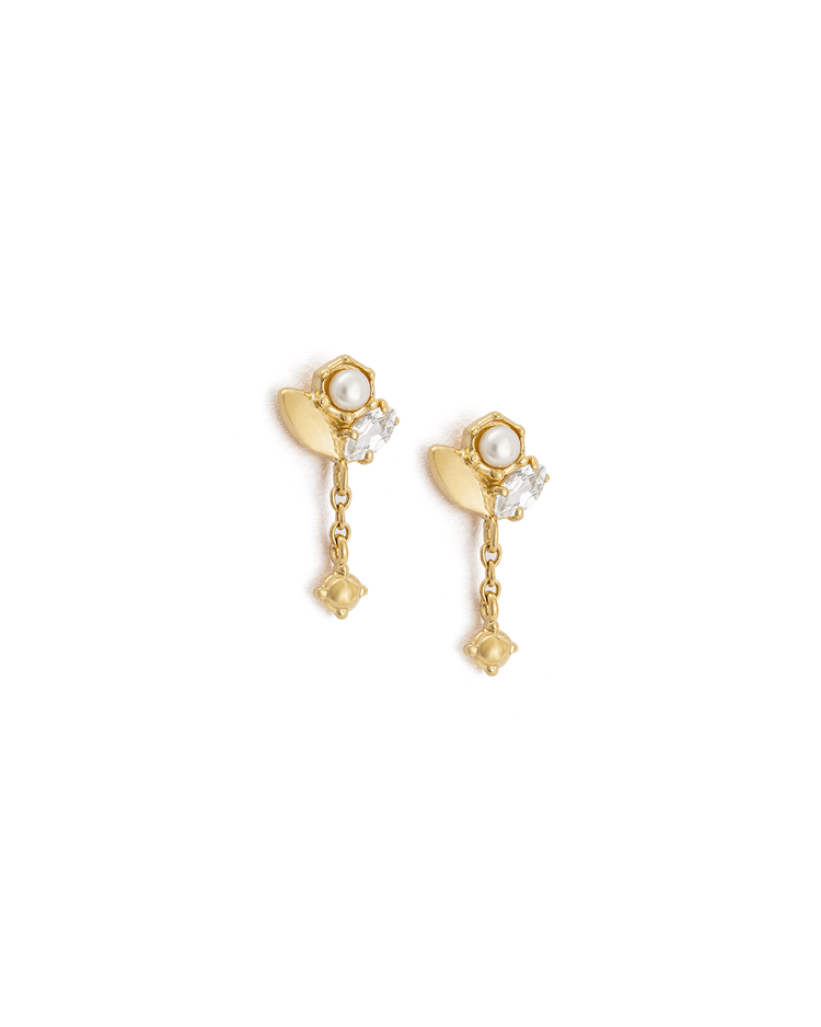 SLICE CLUSTER CHAIN STUDS (18K GOLD PLATED) IMAGE 1