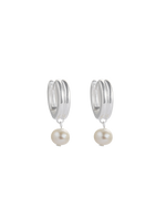 SOLACE PEARL HOOPS (STERLING SILVER) IMAGE 1