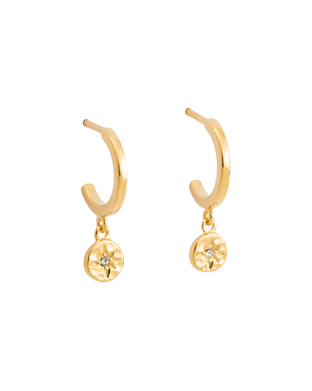 STAR COIN HOOPS (18K GOLD PLATED) IMAGE 1