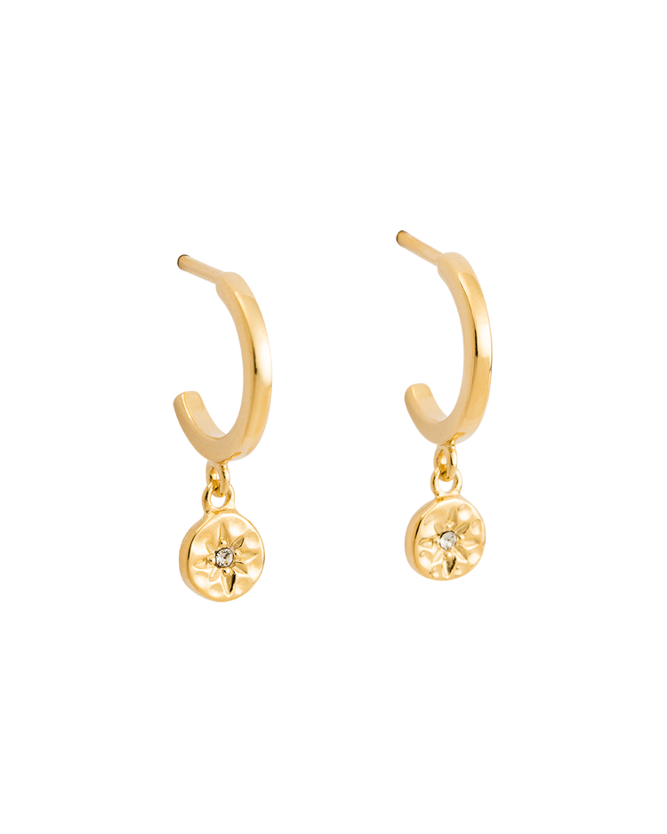 STAR COIN HOOPS (18K GOLD PLATED) IMAGE 1