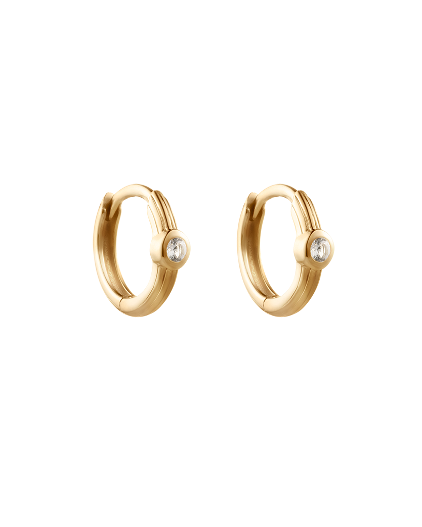 STILLNESS TOPAZ HOOPS (18K GOLD PLATED) IMAGE 1