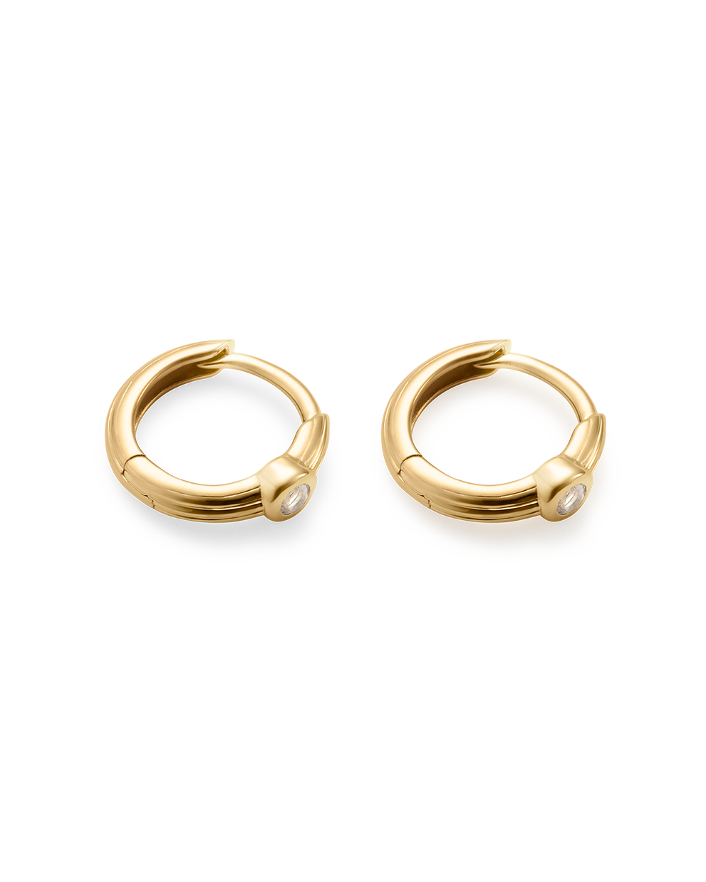 STILLNESS TOPAZ HOOPS (18K GOLD PLATED) IMAGE 5