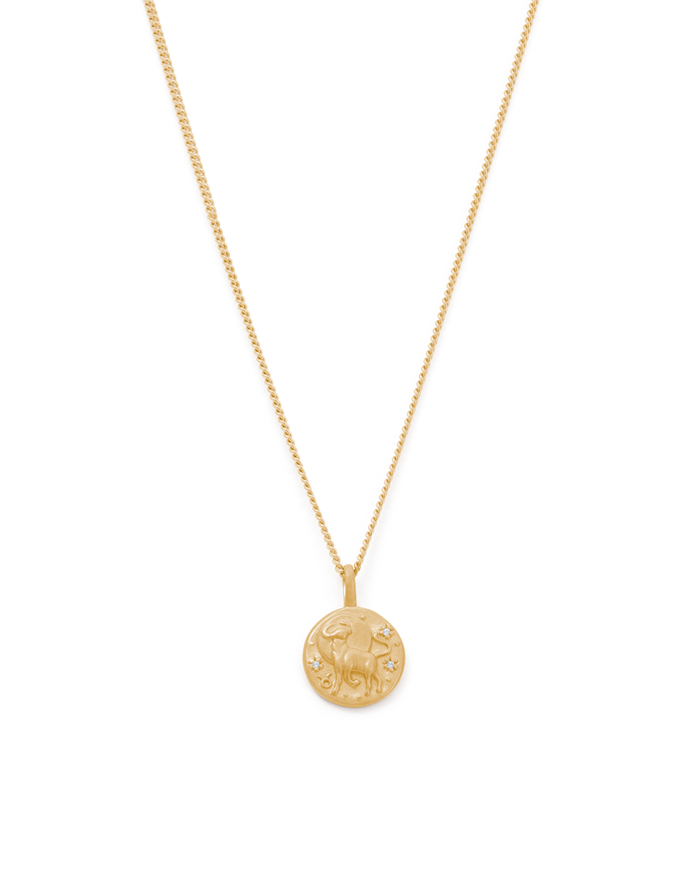 TAURUS PETITE ZODIAC NECKLACE (18K GOLD VERMEIL) IMAGE 1