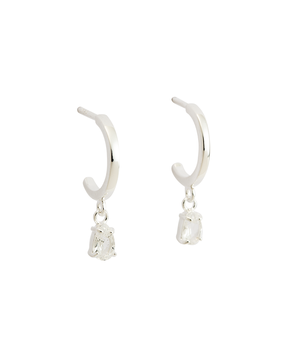 TEARDROP HOOPS (STERLING SILVER) IMAGE 1