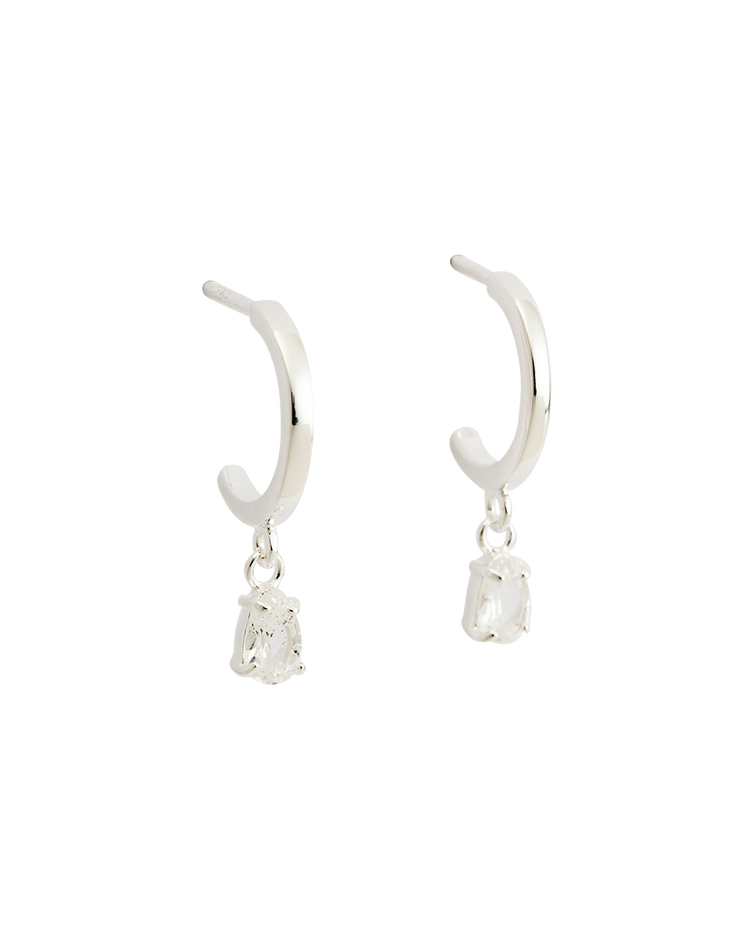 TEARDROP HOOPS (STERLING SILVER) IMAGE 1