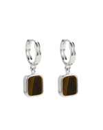 TIGERS EYE HOOPS (STERLING SILVER)