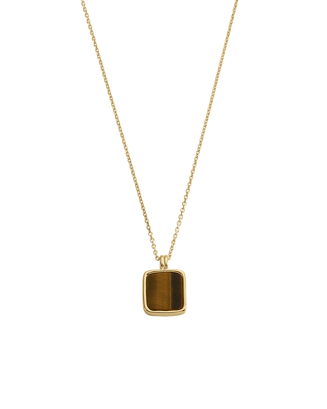 TIGERS EYE PENDANT NECKLACE (18K GOLD VERMEIL)