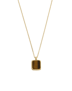 TIGERS EYE PENDANT NECKLACE (18K GOLD VERMEIL)