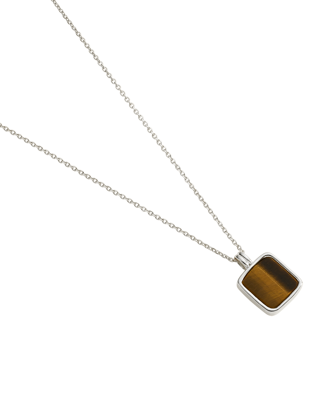 TIGERS EYE PENDANT NECKLACE (STERLING SILVER) IMAGE 4