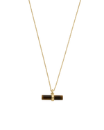 TIGERS EYE T-BAR NECKLACE (18K GOLD VERMEIL)