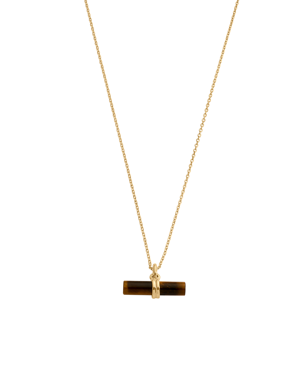 TIGERS EYE T-BAR NECKLACE (18K GOLD VERMEIL) IMAGE 1
