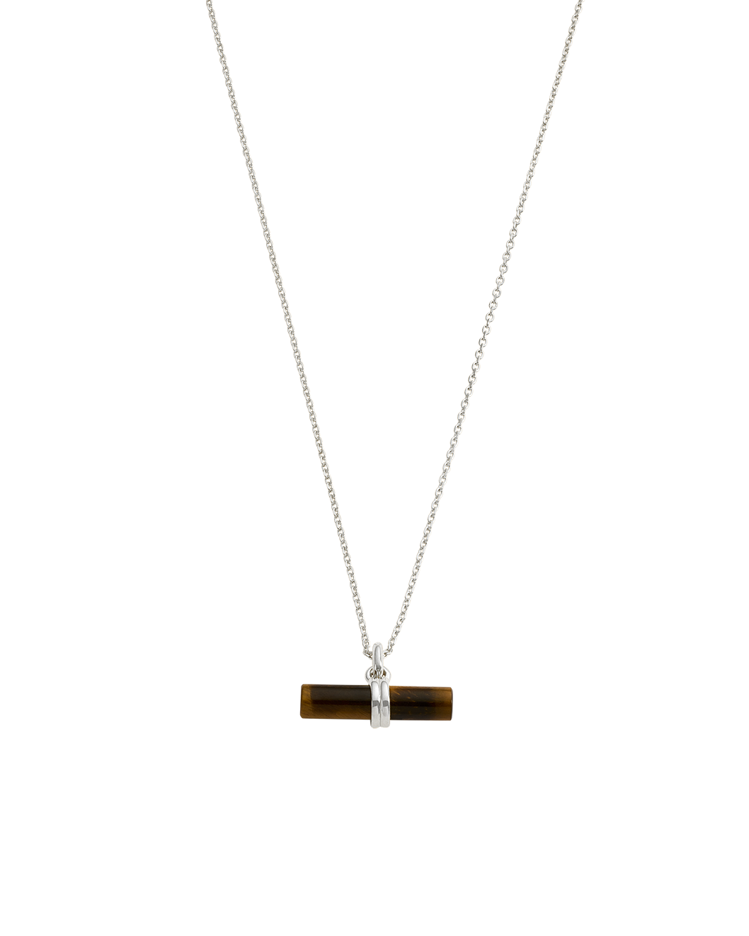 TIGERS EYE T-BAR NECKLACE (STERLING SILVER) IMAGE 1