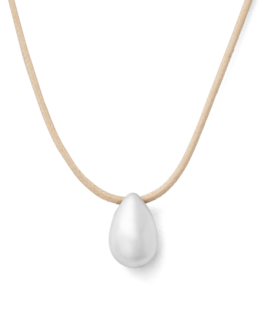 TRESOR CORD NECKLACE NATURAL (STERLING SILVER)