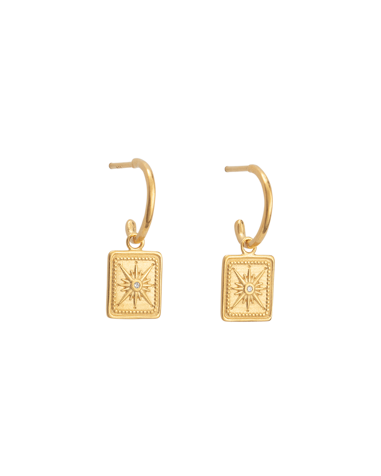 TRUE NORTH HOOPS (18K GOLD PLATED) IMAGE 1