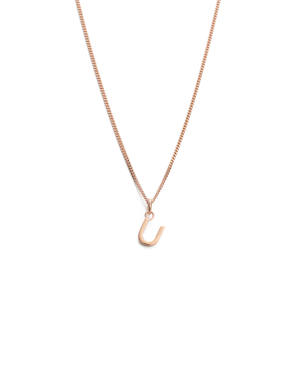 OUTLINE INITIAL NECKLACE A-Z (18K ROSE GOLD VERMEIL)