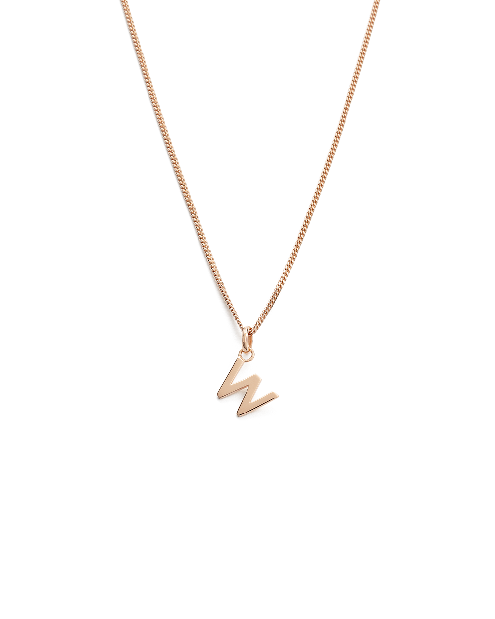 OUTLINE INITIAL NECKLACE A-Z (18K ROSE GOLD VERMEIL)