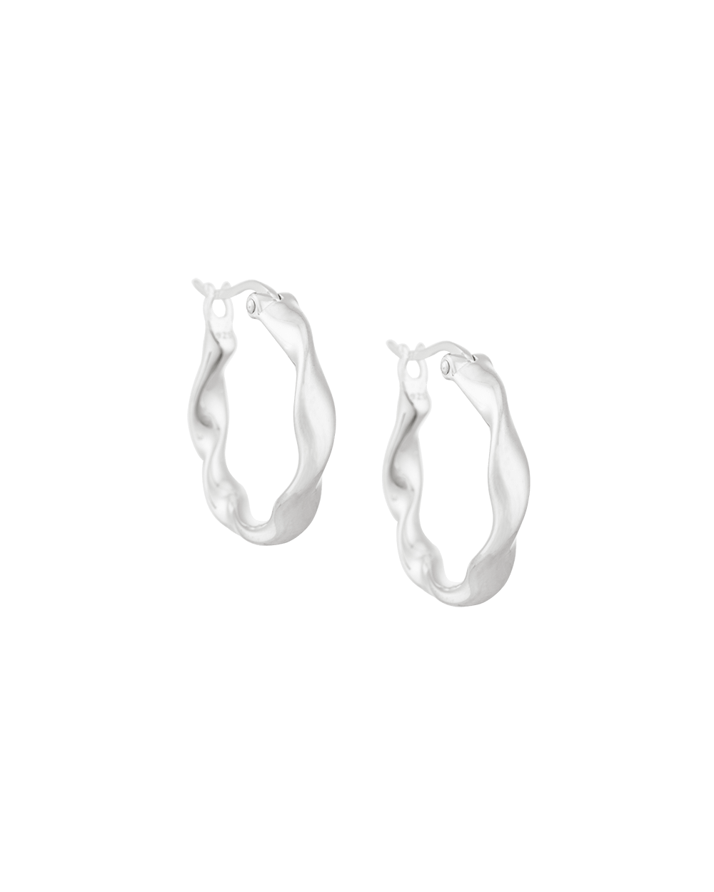 WAVE HOOPS (STERLING SILVER) IMAGE 1