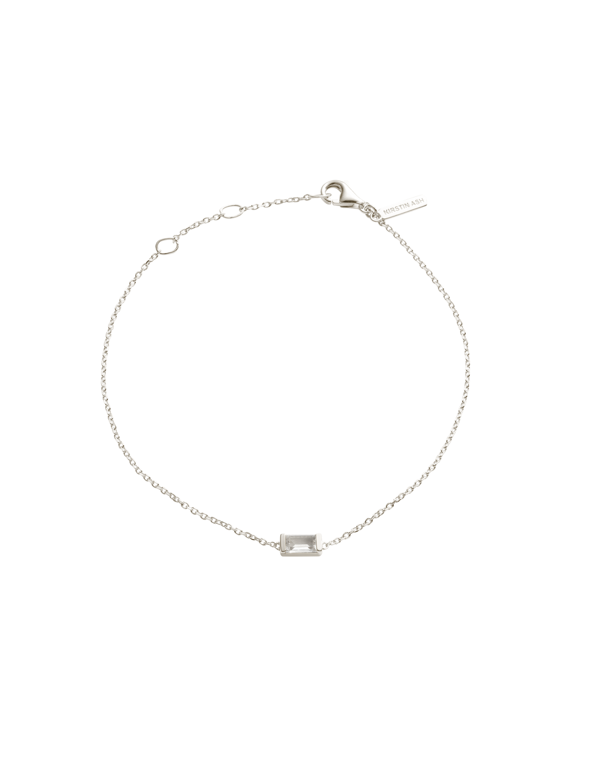 BAGUETTE BIRTHSTONE BRACELET (STERLING SILVER)