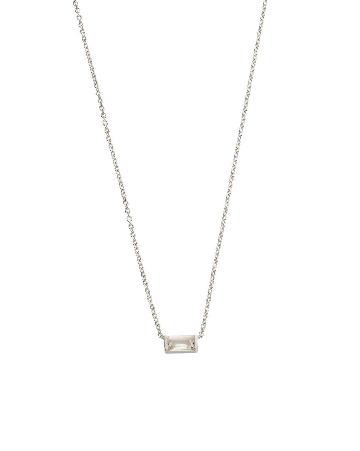 BAGUETTE BIRTHSTONE NECKLACE (STERLING SILVER) IMAGE 17