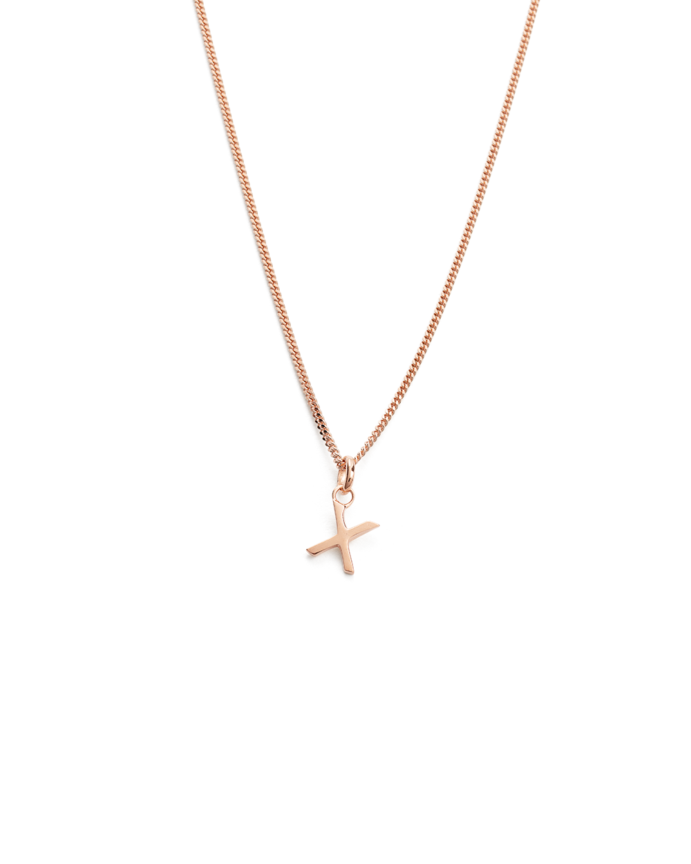 OUTLINE INITIAL NECKLACE A-Z (18K ROSE GOLD VERMEIL)